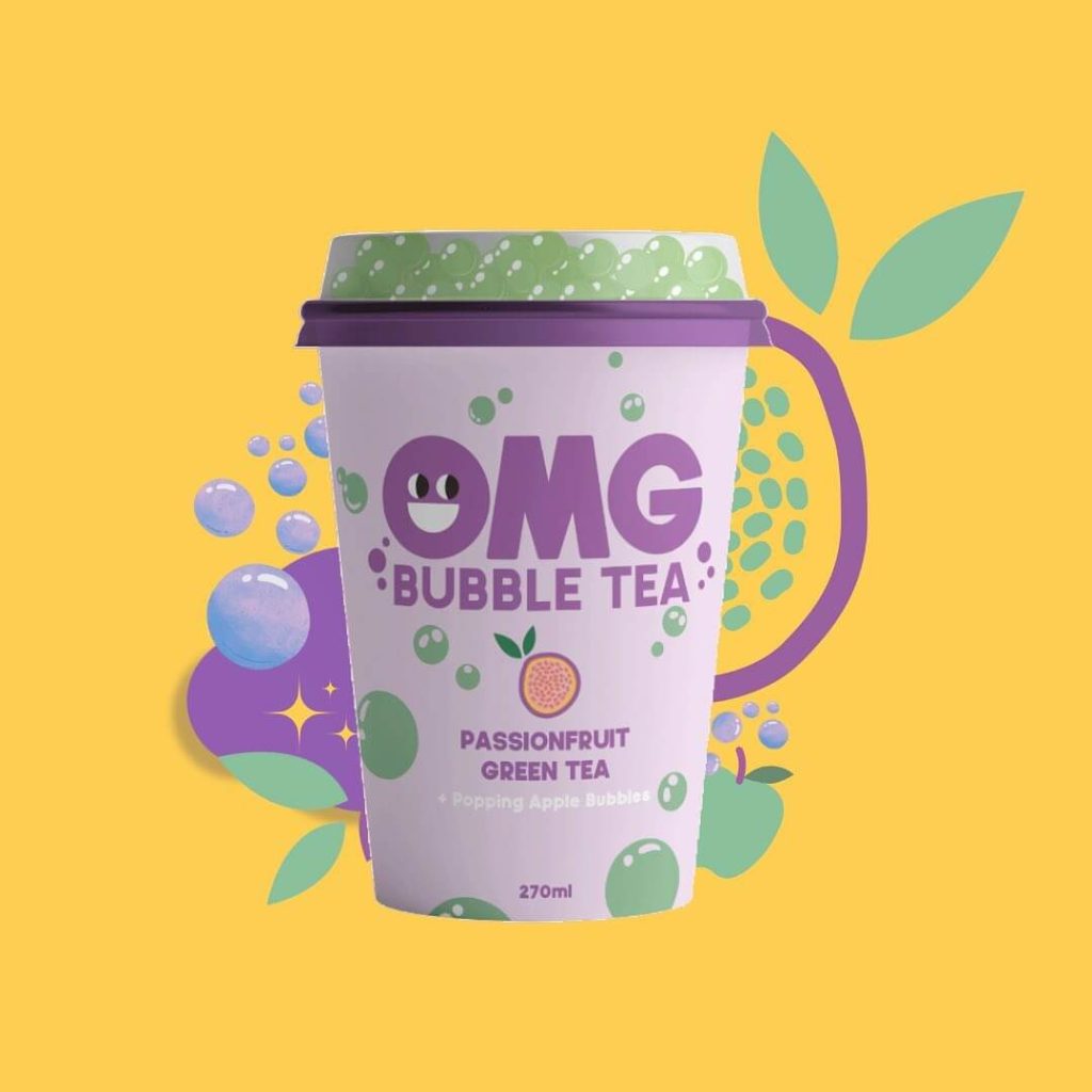 OMG Bubble tea Pasijonka/boba Zeleno jabolko